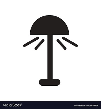 Flat icon in black and white style lamp vector image