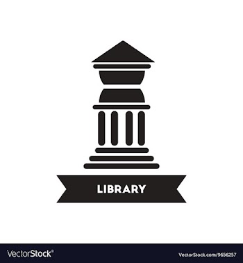 Flat icon in black and white style library vector image