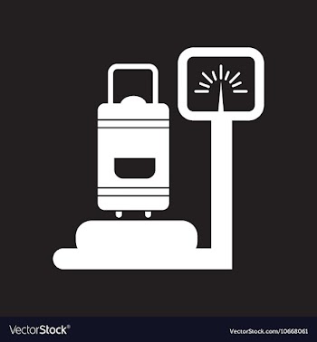 Flat icon in black and white style Luggage vector image