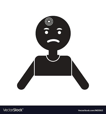 Flat icon in black and white style man headache vector image