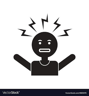 Flat icon in black and white style man headache vector image