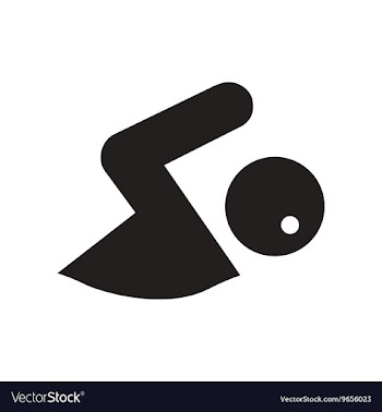 Flat icon in black and white style man swimmer vector image