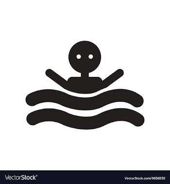 Flat icon in black and white style man swimmer vector image