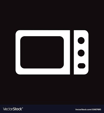 Flat icon in black and white style microwave vector image