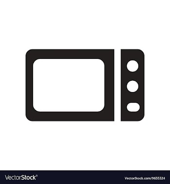 Flat icon in black and white style microwave vector image