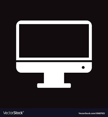 Flat icon in black and white style monitor vector image