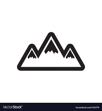 Flat icon in black and white style mountains vector image
