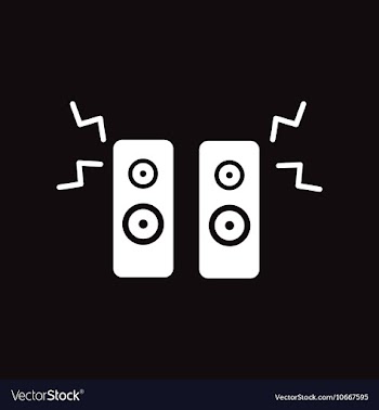 Flat icon in black and white style music speakers vector image