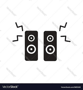 Flat icon in black and white style music speakers vector image
