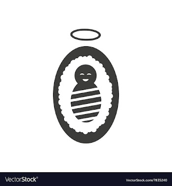 Flat icon in black and white style newborn Jesus vector image