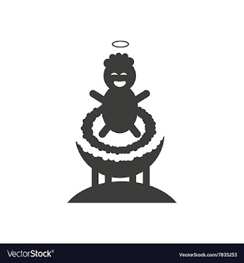 Flat icon in black and white style newborn Jesus vector image