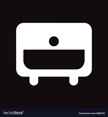 Flat icon in black and white style nightstand vector image