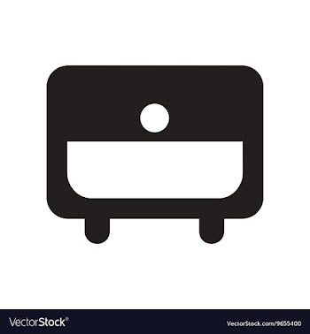 Flat icon in black and white style nightstand vector image