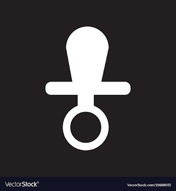 Flat icon in black and white style nipple children vector image