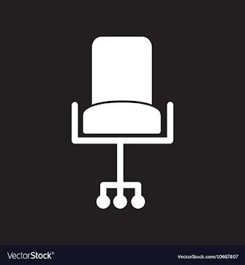Flat icon in black and white style office chair vector image