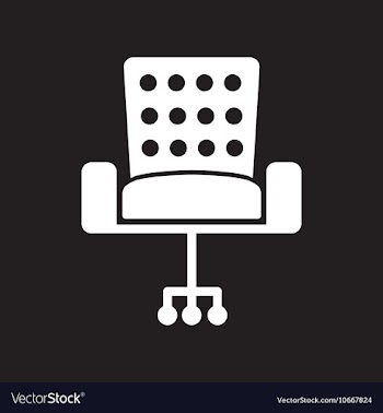 Flat icon in black and white style office chair vector image