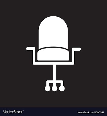 Flat icon in black and white style office chair vector image