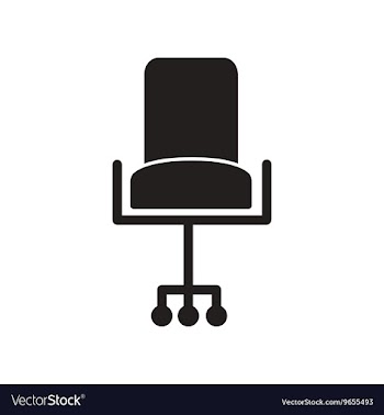 Flat icon in black and white style office chair vector image