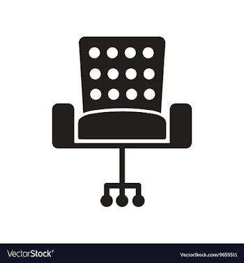 Flat icon in black and white style office chair vector image