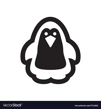 Flat icon in black and white style penguin vector image