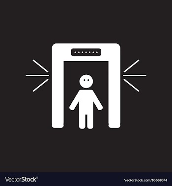 Flat icon in black and white style people scanner vector image