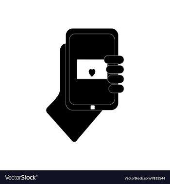 Flat icon in black and white style phone in hand vector image