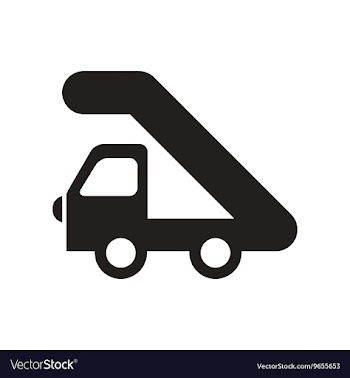 Flat icon in black and white style plane stairs vector image