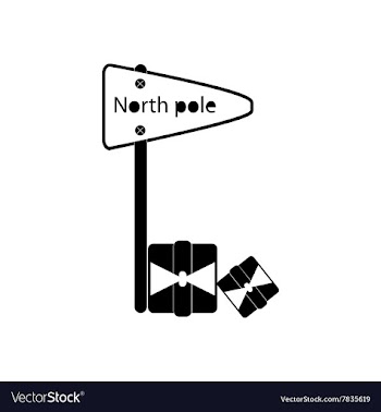 Flat icon in black and white style pointer North vector image