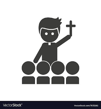 Flat icon in black and white style Priest vector image