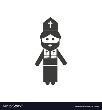 Flat icon in black and white style Priest vector image