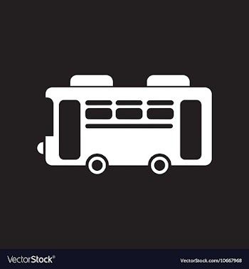 Flat icon in black and white style retro bus vector image