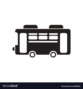 Flat icon in black and white style retro bus vector image
