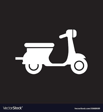Flat icon in black and white style scooter vector image