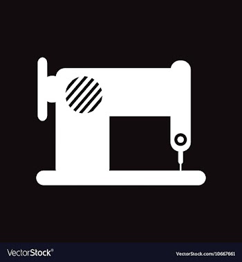 Flat icon in black and white style sewing machine vector image
