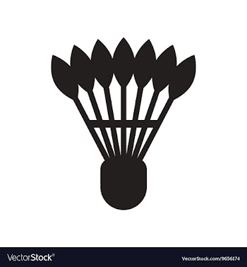 Flat icon in black and white style shuttlecock vector image
