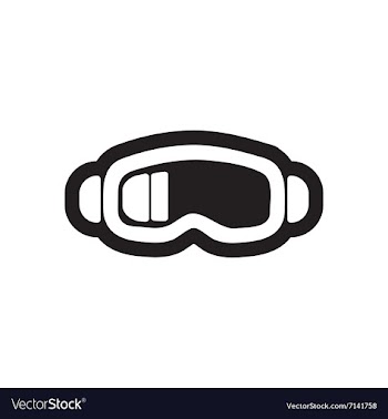 Flat icon in black and white style ski goggles vector image