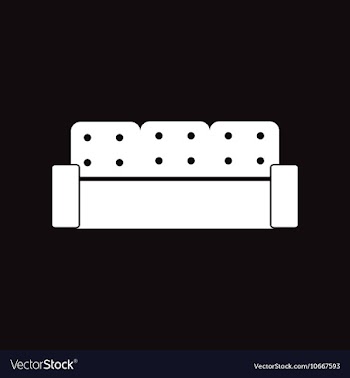 Flat icon in black and white style sofa vector image