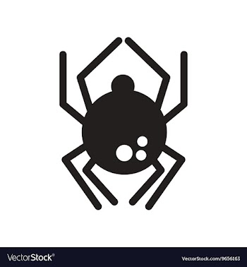 Flat icon in black and white style spider insect vector image