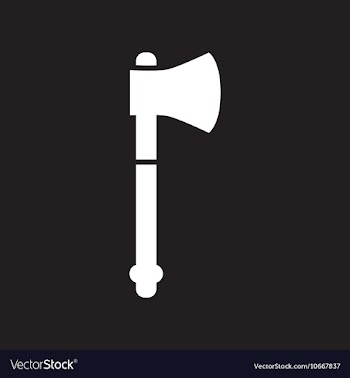 Flat icon in black and white style steel ax vector image