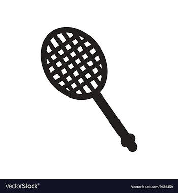 Flat icon in black and white style tennis racquet vector image
