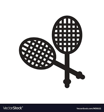 Flat icon in black and white style tennis rocket vector image