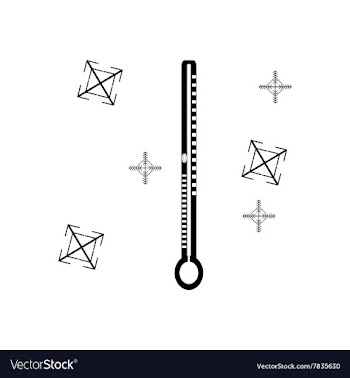 Flat icon in black and white style thermometer vector image