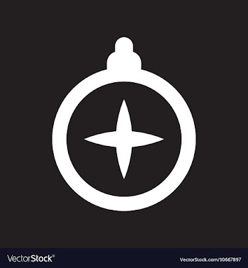 Flat icon in black and white style tourist compass vector image