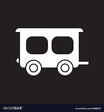 Flat icon in black and white style trailer car vector image