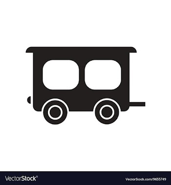 Flat icon in black and white style trailer car vector image