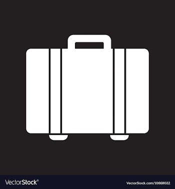 Flat icon in black and white style travel suitcase vector image