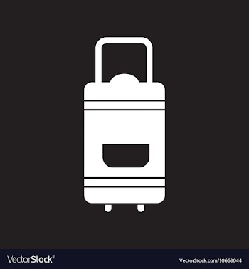 Flat icon in black and white style travel suitcase vector image