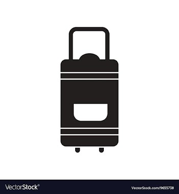 Flat icon in black and white style travel suitcase vector image