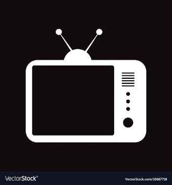 Flat icon in black and white style TV vector image