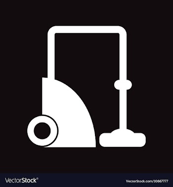 Flat icon in black and white style vacuum cleaner vector image